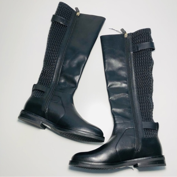 NEW Cole Haan Belted Leather Knee High Riding Boots in Black size 5.5 - Picture 10 of 16